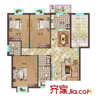 金色港灣二期戶型圖3室2廳 戶型圖 3室2廳2衛(wèi)1廚