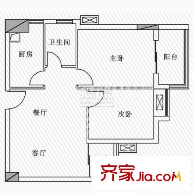世紀(jì)彩城戶型圖彩-I 2室2廳1衛(wèi)1廚