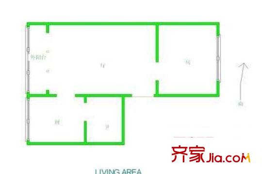 南京路小區(qū) 1室 戶型圖