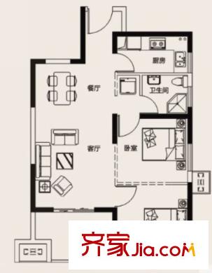 廣廈海濱城戶型圖2室2廳 戶型圖 2室2廳