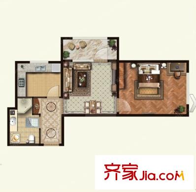 廣廈海濱城戶型圖1室1廳 戶型圖 1室1廳
