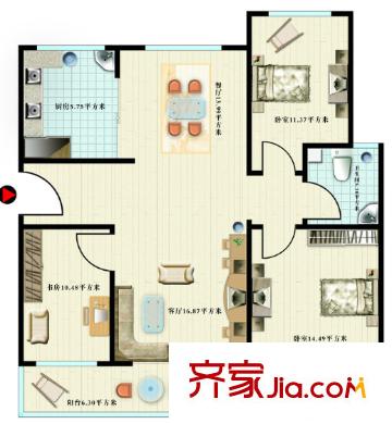 武南一村戶型圖3室2廳 戶型圖 3室2廳1衛(wèi)1廚