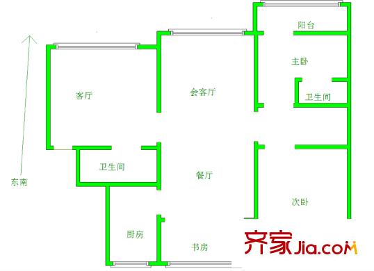 桃源大廈 4室 戶型圖