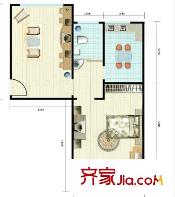 天順園小區(qū)戶(hù)型圖一室一廳 戶(hù)型圖 1室1廳