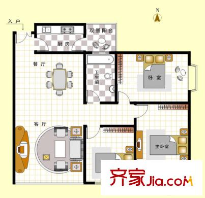 天順園小區(qū)戶(hù)型圖三室二廳 戶(hù)型圖 3室2廳