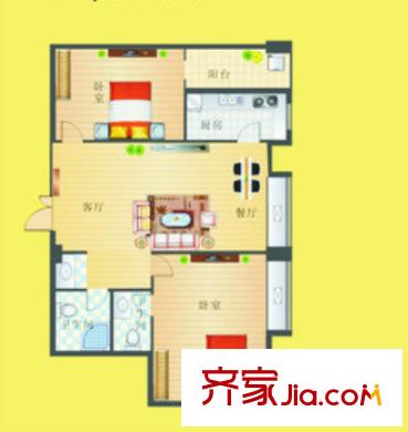 歐洲花園戶型圖2室2廳 戶型圖 2室2廳1衛(wèi)1廚
