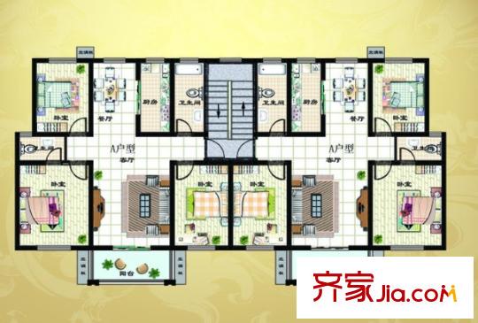 銘新社區(qū)戶型圖3室2廳 戶型圖 3室2廳