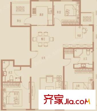 長江紫都戶型圖四室二廳 戶型圖 4室2廳