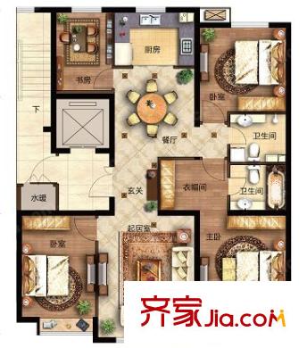 長江紫都戶型圖四室二廳 戶型圖 4室2廳