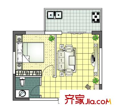 風華天城戶型圖1室2廳 戶型圖 1室1廳1衛(wèi)1廚