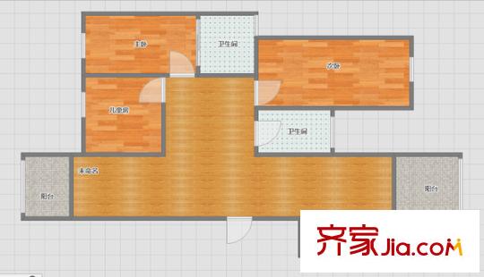 東立國際三期 3室 戶型圖