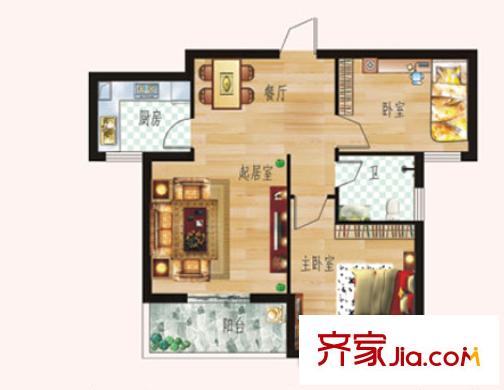 藍灣俊園戶型圖二室二廳 戶型圖 2室2廳