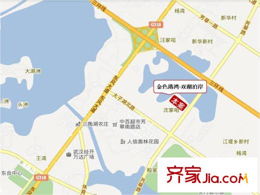金色港灣雙湖泊岸區(qū)位圖