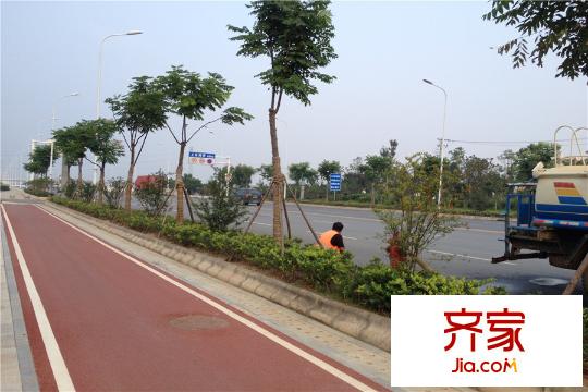 金色港灣雙湖泊岸樓盤門口道路（2015.3.20）