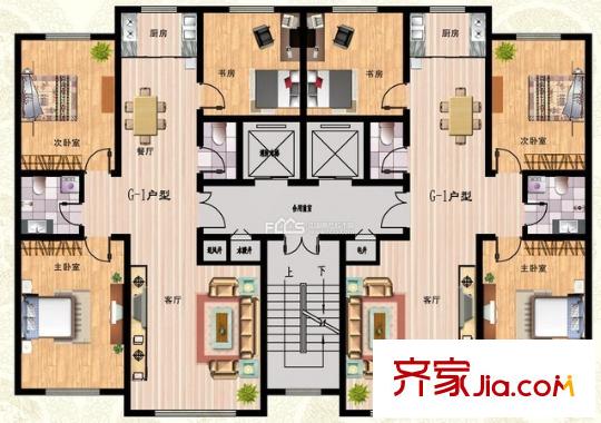 歐景苑四期戶型圖4室2廳 戶型圖 4室2廳2衛(wèi)1廚
