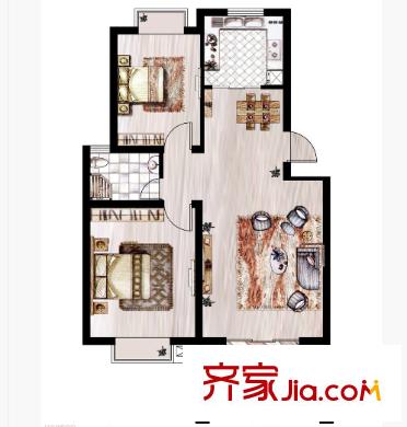 利濟(jì)南路社區(qū)戶型圖2室2廳 2室2廳