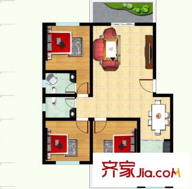 領(lǐng)秀中南戶型圖3室2廳 3室2廳