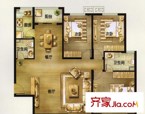 麗華苑戶型圖三室二廳 戶型圖 3室2廳