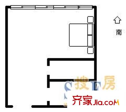 漢口西園 1室 戶型圖