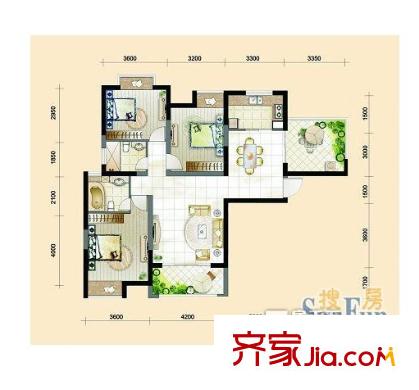漢口西園戶型圖戶型圖 3室2廳