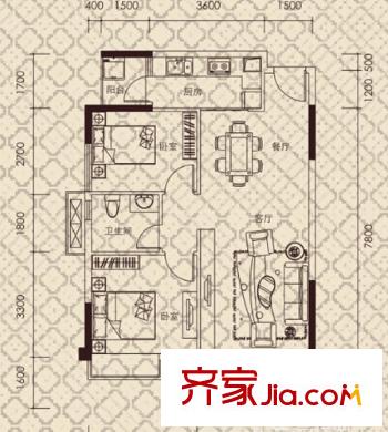 麗華苑戶型圖二室二廳 戶型圖 2室2廳