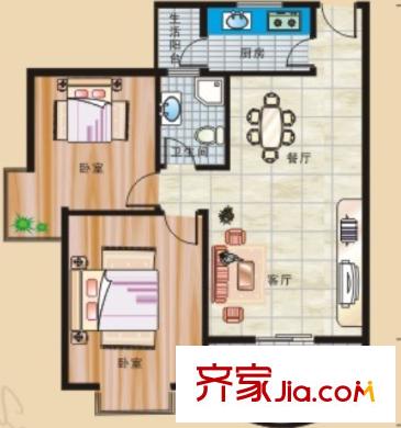 吉慶街社區(qū)戶型圖2室2廳 戶型圖 2室2廳