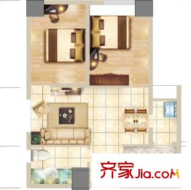 時(shí)代豪苑戶型圖2室2廳 2室2廳