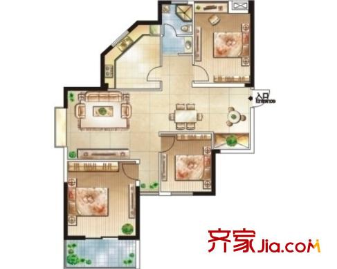 時(shí)代豪苑戶型圖3室2廳 3室2廳
