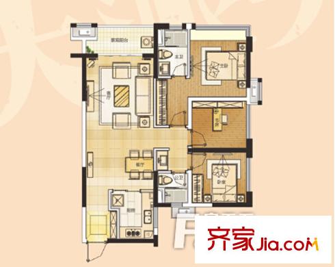 德才里小區(qū)戶型圖3室2廳 戶型圖 3室2廳