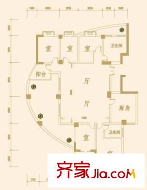新安金沙豪庭 5室 戶型圖