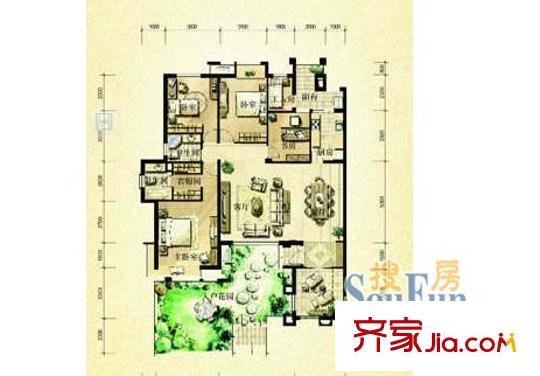 水岸星城B區(qū)戶型圖水岸星城第四期 戶型圖 5室2廳2衛(wèi)1廚