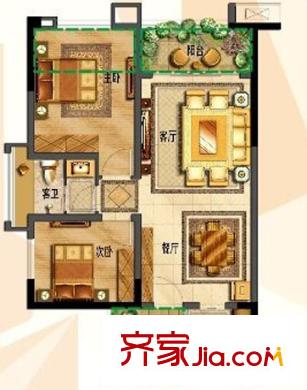 銀豐富苑戶型圖2室2廳 戶型圖 2室2廳