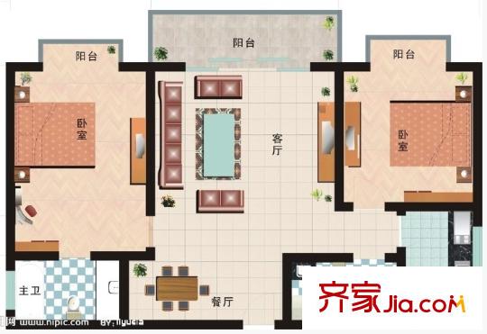 幸福里小區(qū)戶型圖2室2廳 2室2廳