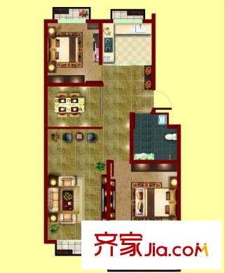 幸福里小區(qū)戶型圖2室2廳 2室2廳