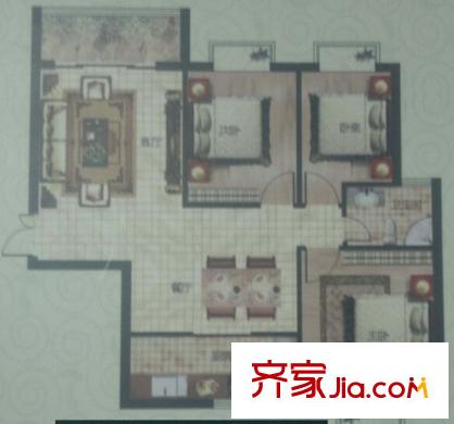 綠景苑戶型圖3室2廳 戶型圖 3室2廳
