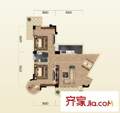 海濱城二期麗港新都100平方米兩室兩廳一衛(wèi) 2室2廳1衛(wèi)1廚