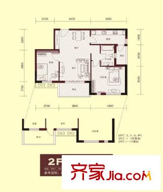 波光霞影 2室 戶型圖
