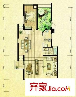 波光霞影 2室 戶型圖