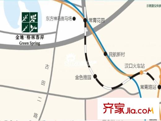金地格林春岸世家別墅區(qū)位圖