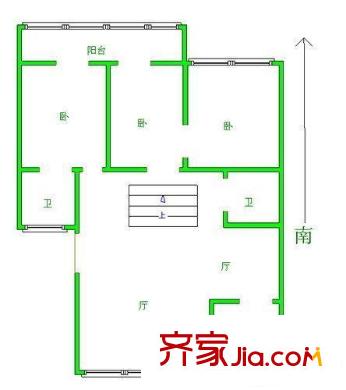 鳳凰山公寓 3室 戶型圖