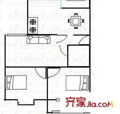 八一路鐵路小區(qū)戶型圖2室2廳 2室2廳