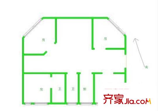 五洲大廈 4室 戶型圖