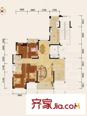 葛洲壩國際廣場8#C-1戶型 4室2廳2衛(wèi)1廚