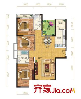 寶安漢水琴臺H型 3室2廳2衛(wèi)1廚