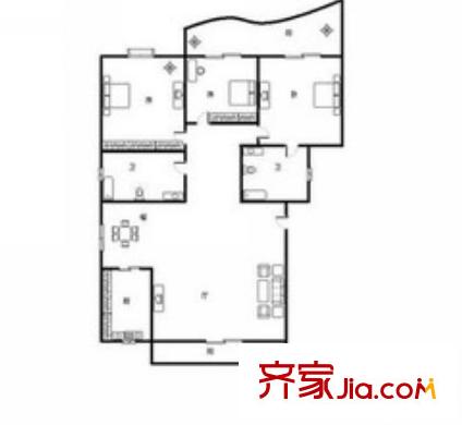 濱江苑二期 0室 戶型圖
