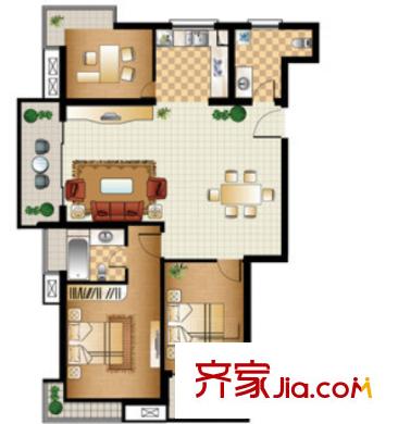 徐東四期公寓戶型圖3室2廳 3室2廳