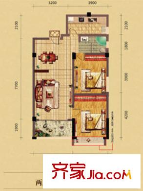 光谷中央城D戶型兩房兩廳一衛(wèi)83平方米 2室2廳1衛(wèi)1廚