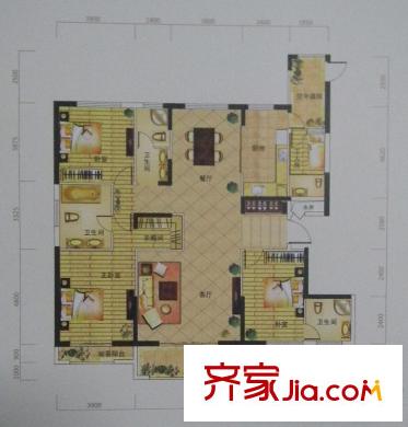 泛海國際居住區(qū)6棟6-1-1戶型 4室2廳2衛(wèi)1廚