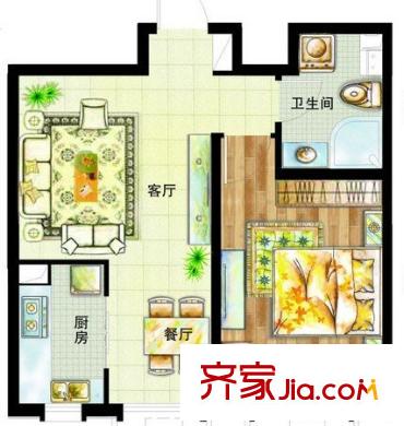 熊家臺(tái)小區(qū)戶型圖1室2廳 1室2廳