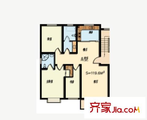 光谷潤園A戶型 3室2廳1衛(wèi)1廚
